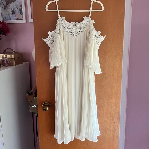 White Lace Off the Shoulder Dress - Picture 1 of 5